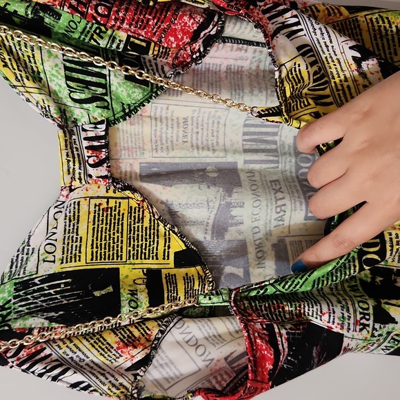 Color Splash Newspaper Mini Dress - Picture 6 of 6